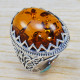 Antique Look Jewelry Amber Gemstone 925 Sterling Silver Ring SJWR-1419