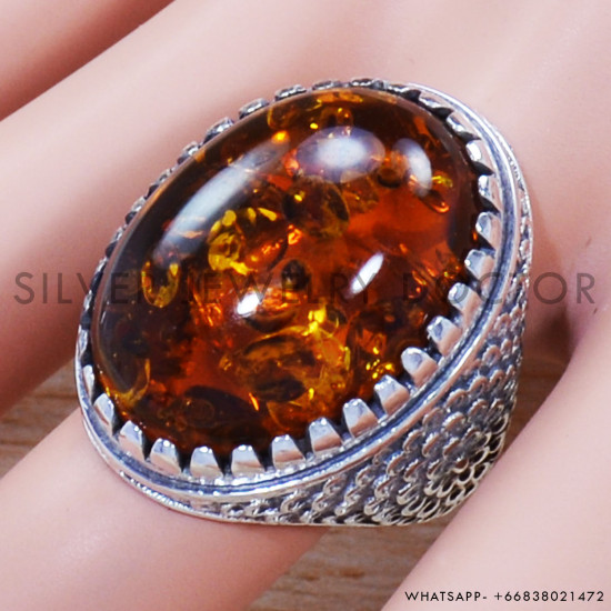 Amber 925 Sterling Silver Ring (SJWR-1422) Amber 925 Sterling Silver Ring (SJWR-1422)