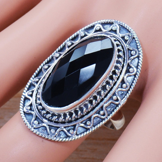 Beautiful 925 Sterling Silver Black Onyx Gemstone Jewelry Ring SJWR-1427