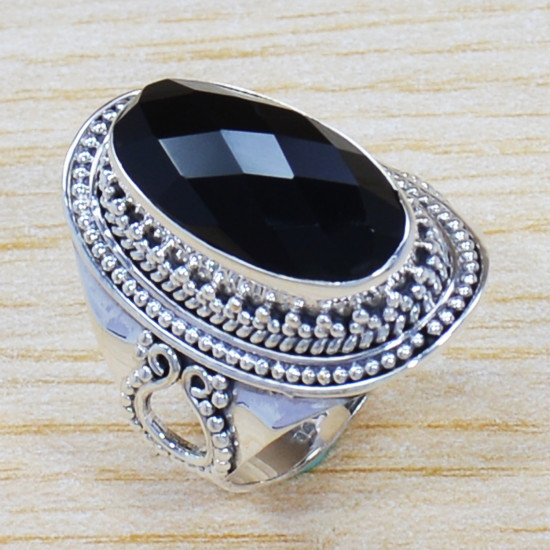 Black Onyx Gemstone Wholesale Jewelry 925 Sterling Silver Ring SJWR-1428