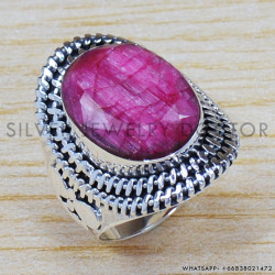 Ruby 925 Sterling Silver Ring (SJWR-1429)