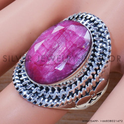 Ruby 925 Sterling Silver Ring (SJWR-1429)