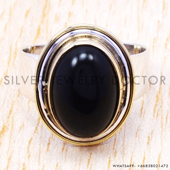 Black Onyx 925 Sterling Silver Ring (SJWR-143) Black Onyx 925 Sterling Silver Ring (SJWR-143)