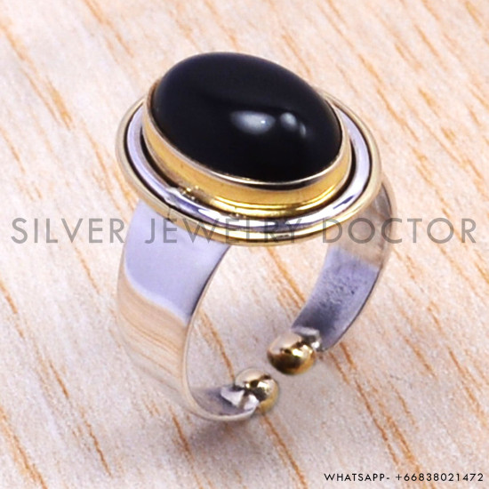 Black Onyx 925 Sterling Silver Ring (SJWR-143) Black Onyx 925 Sterling Silver Ring (SJWR-143)