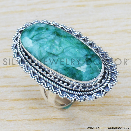 Emerald 925 Sterling Silver Ring (SJWR-1431) Emerald 925 Sterling Silver Ring (SJWR-1431)