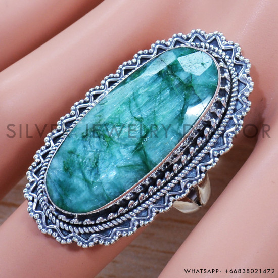 Emerald 925 Sterling Silver Ring (SJWR-1431) Emerald 925 Sterling Silver Ring (SJWR-1431)