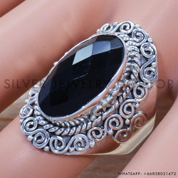 Black Onyx 925 Sterling Silver Ring (SJWR-1432)