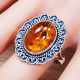 Amber Gemstone 925 Real Sterling Silver Exclusive Jewelry Ring SJWR-1436
