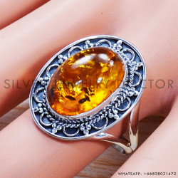 Amber 925 Sterling Silver Ring (SJWR-1437)