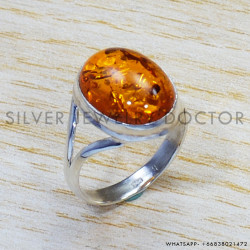 Amber 925 Sterling Silver Ring (SJWR-1439) Amber 925 Sterling Silver Ring (SJWR-1439)