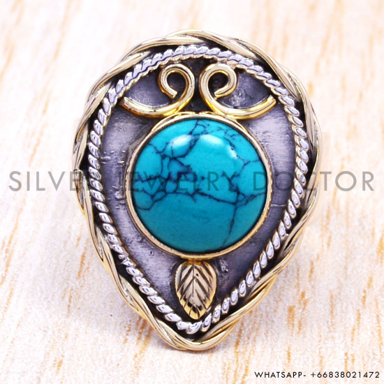Turquoise 925 Sterling Silver Ring (SJWR-144) Turquoise 925 Sterling Silver Ring (SJWR-144)