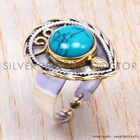 Turquoise 925 Sterling Silver Ring (SJWR-144) Turquoise 925 Sterling Silver Ring (SJWR-144)