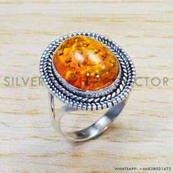 Amber 925 Sterling Silver Ring (SJWR-1441) Amber 925 Sterling Silver Ring (SJWR-1441)