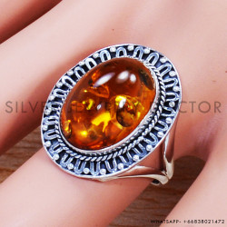 Amber 925 Sterling Silver Ring (SJWR-1442)