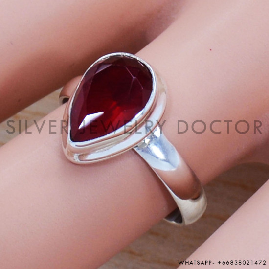 Ruby 925 Sterling Silver Ring (SJWR-1445)