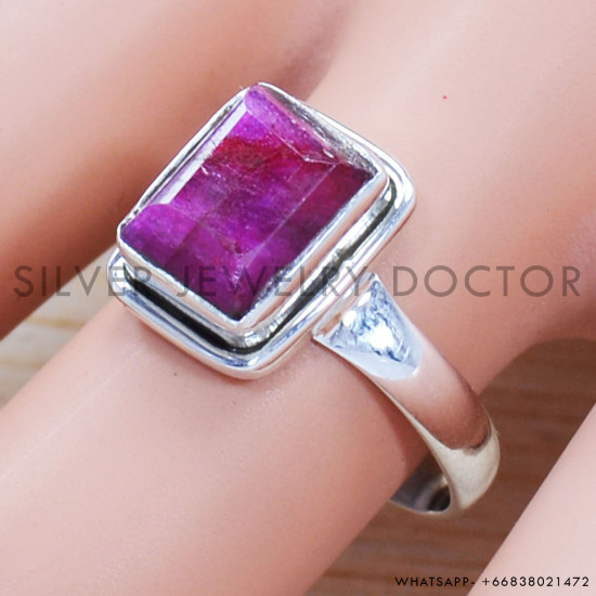 Ruby 925 Sterling Silver Ring (SJWR-1447)