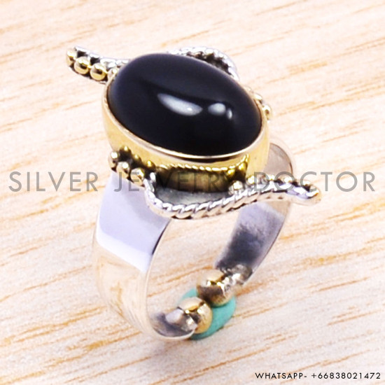 Black Onyx 925 Sterling Silver Ring (SJWR-145) Black Onyx 925 Sterling Silver Ring (SJWR-145)