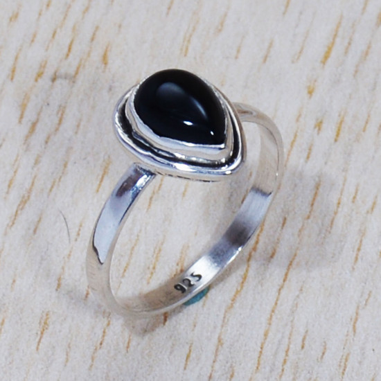 Ancient Look Jewelry 925 Sterling Silver Black Onyx Gemstone Ring SJWR-1454