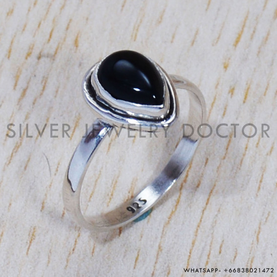 Black Onyx 925 Sterling Silver Ring (SJWR-1454)