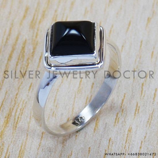Black Onyx 925 Sterling Silver Ring (SJWR-1455)
