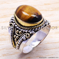 Tiger Eye 925 Sterling Silver Ring (SJWR-147)