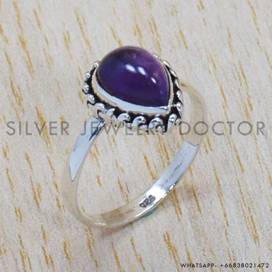 925 Sterling Silver Amazing Look Jewelry Amethyst Gemstone Ring SJWR-1472