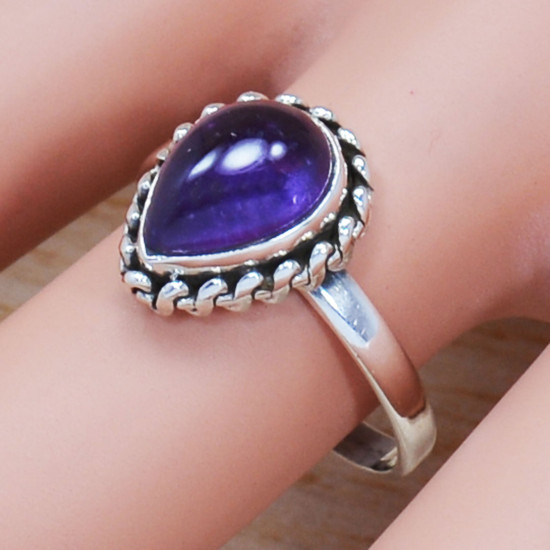 925 Sterling Silver Amazing Look Jewelry Amethyst Gemstone Ring SJWR-1472