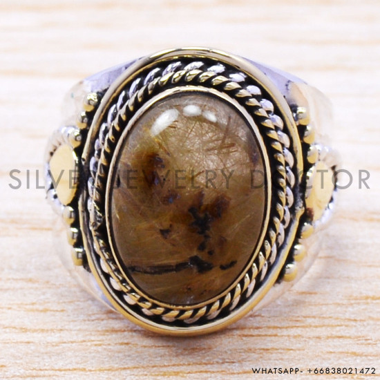 Golden Rutile 925 Sterling Silver Ring (SJWR-149) Golden Rutile 925 Sterling Silver Ring (SJWR-149)