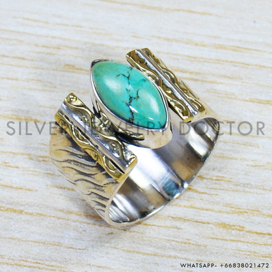 Turquoise 925 Sterling Silver Ring (SJWR-1495) Turquoise 925 Sterling Silver Ring (SJWR-1495)