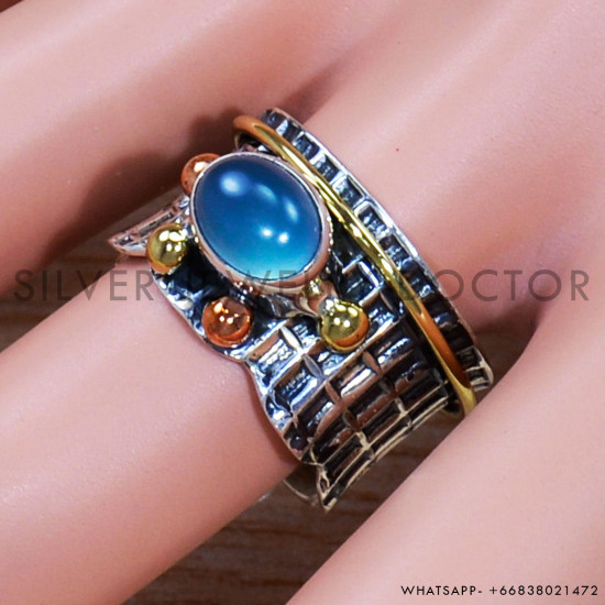Chalcedony 925 Sterling Silver Ring (SJWR-1507)