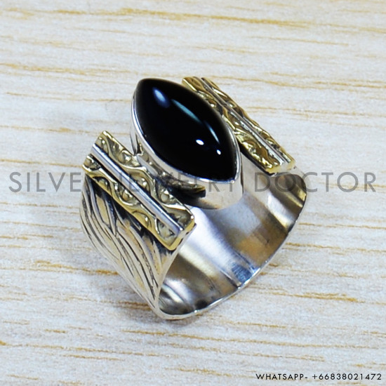 Black Onyx 925 Sterling Silver Ring (SJWR-1508)