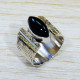 925 Sterling Silver And Brass Traditional Jewelry Black Onyx Gemstone Ring SJWR-1508