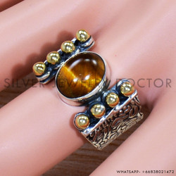 Tiger Eye 925 Sterling Silver Ring (SJWR-1509)