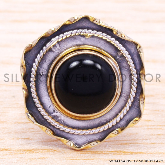 Black Onyx 925 Sterling Silver Ring (SJWR-151) Black Onyx 925 Sterling Silver Ring (SJWR-151)