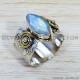 Rainbow Moonstone 925 Sterling Silver Ring (SJWR-1518)