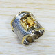Handmade 925 Sterling Silver And Brass Jewelry Citrine Gemstone Ring SJWR-1519
