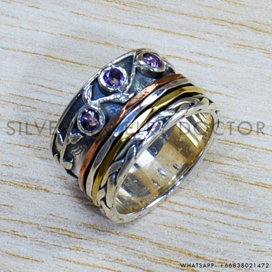 Amethyst 925 Sterling Silver Ring (SJWR-1524)