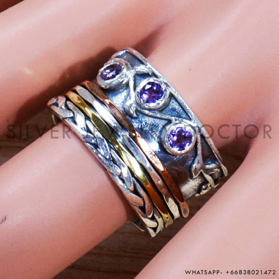 Amethyst 925 Sterling Silver Ring (SJWR-1524)