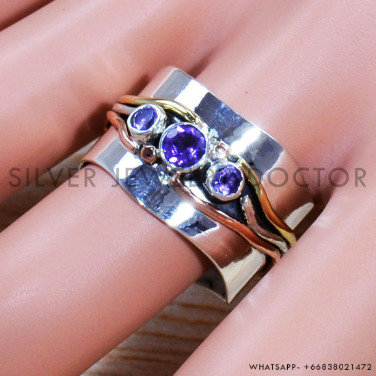 Amethyst 925 Sterling Silver Ring (SJWR-1529)