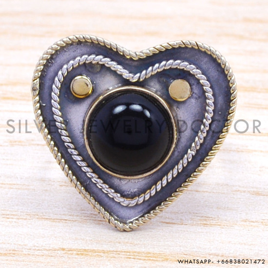 Black Onyx 925 Sterling Silver Ring (SJWR-153) Black Onyx 925 Sterling Silver Ring (SJWR-153)