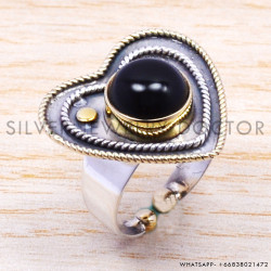 Black Onyx 925 Sterling Silver Ring (SJWR-153)