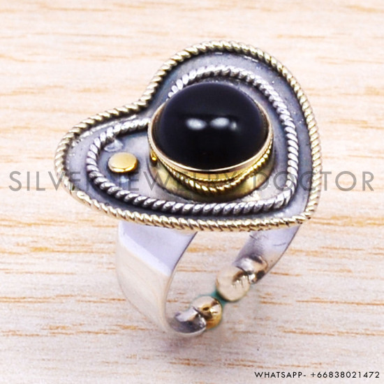 Black Onyx 925 Sterling Silver Ring (SJWR-153) Black Onyx 925 Sterling Silver Ring (SJWR-153)