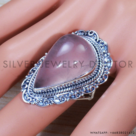 Rose Quartz 925 Sterling Silver Ring (SJWR-1535) Rose Quartz 925 Sterling Silver Ring (SJWR-1535)