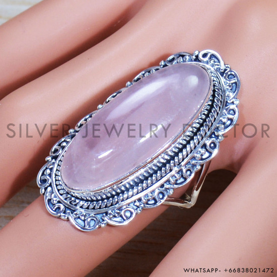 Rose Quartz 925 Sterling Silver Ring (SJWR-1537) Rose Quartz 925 Sterling Silver Ring (SJWR-1537)