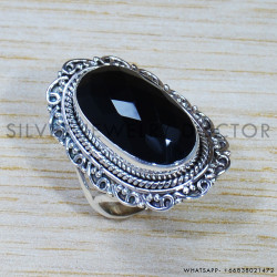 Black Onyx 925 Sterling Silver Ring (SJWR-1544)