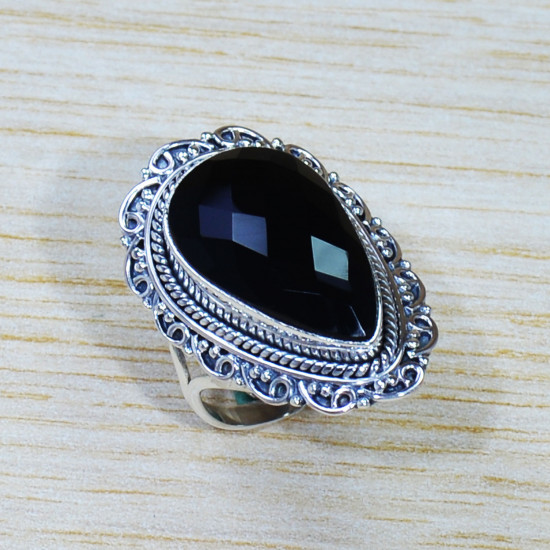 Black Onyx Gemstone Magnificent 925 Sterling Silver Jewelry Ring SJWR-1545