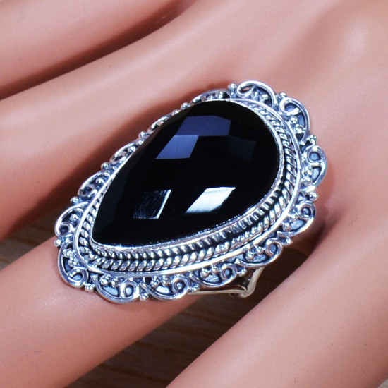Black Onyx Gemstone Magnificent 925 Sterling Silver Jewelry Ring SJWR-1545