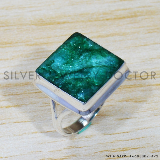 Emerald 925 Sterling Silver Ring (SJWR-1570)