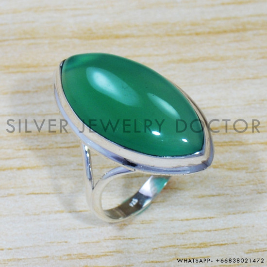 Green Onyx 925 Sterling Silver Ring (SJWR-1571)