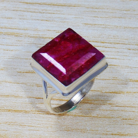 925 Sterling Silver Ruby Gemstone Indian Designer Jewelry Ring SJWR-1573
